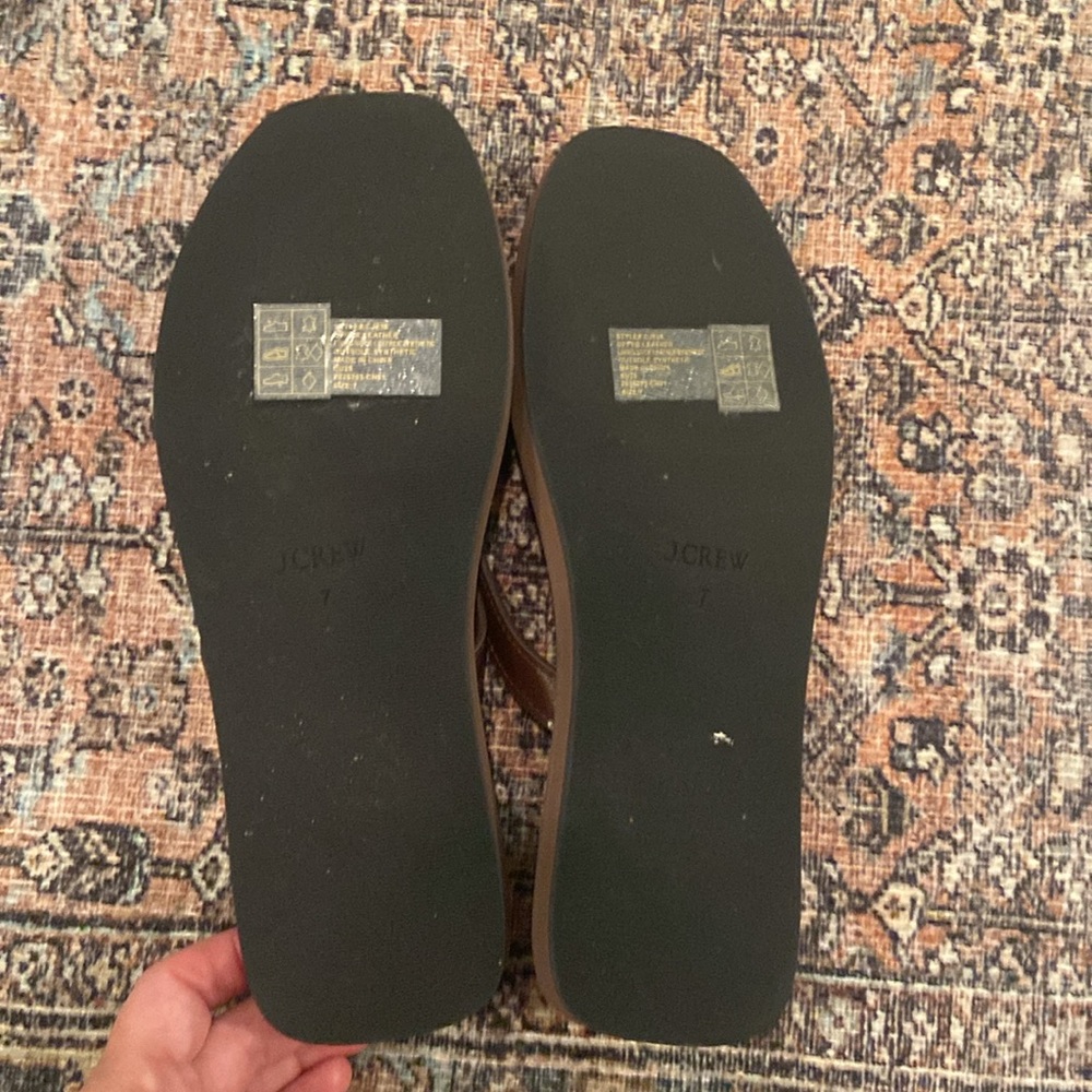 J. Crew Wide thong sandals in leather - Picture 5 of 9